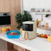 2Pcs Air Fryer Silicone Liner Pot Reusable Air Fryer Basket Heat Resistant Non-Stick Food Tray Mats Bowl with Handle 8" Baking Pan for Kitchen Ai
