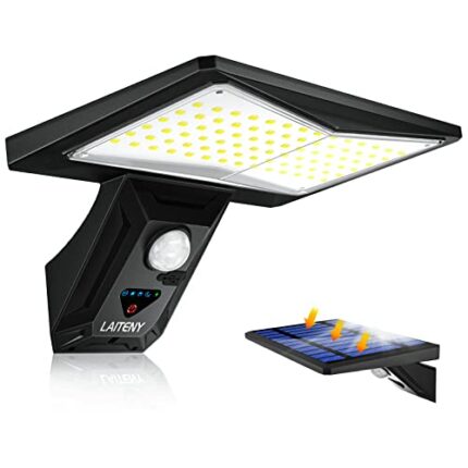 Solar Motion Light Outdoor Garden - 87 LED Solar Security Lights with Motion Sensor IP65 Waterproof 3 Lighting Modes Solar Powered & USB Charging