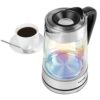 Salter EK5078IR Glass Electric Kettle with Iridescent Finish, 1.7 L Capacity, Limescale Filter, Easy-Fill Lid, for Left & Right Handed Users, Col