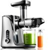 AMZCHEF Cold Press Juicer with 2 Speed Control - High Juice Yield Juicer Machines with Ultradense Filter - Masticating Slow Juicer for Whole Frui