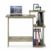 Furinno Efficient Home Laptop Notebook Computer Desk, Study Desk, Writing Desk, Sonoma Oak/White, 100.6 (W) x 85.3 (H) x 39.6 (D) cm