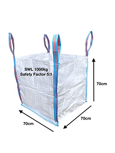 A&A SUPPLIES UK - 2 x 1/2 Half a Tonne FIBC Bulk Builders Bags Strong Garden Waste Heavy Duty Industrial Woven Material Jumbo Sacks Ton (2)