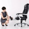 Ygqbgy Office Chair Swivel Ergonomic High-back Executive Desk Chair Adjustable Height, Black, PU