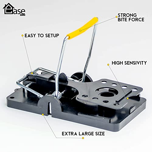 Ease Homes Rat Traps - 2 Large Heavy Duty, Rat Traps that Kill Instantly with gloves Trigger Mechanisms Mouse Traps, Easy Set-up Mouse Traps for