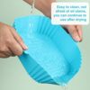 2 Piece Square Air Fryer Liners, 7.8" Air Fryer Silicone Basket, Reusable, Baking Mold, Replacement Baking Pan, for Air Fryer, Oven, Microwave (B