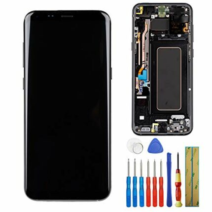 New Super OLED Screen Compatible with Samsung Galaxy S8+ Plus G955F G955A G955P G955V G955T G955R4 LCD Touch Screen Display Assembly with Frame +