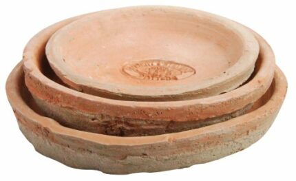 Esschert Design AT02 14 x 14 x 2cm Aged Terracotta Round Saucers (Set of 3)