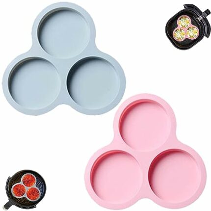 2 Pcs Air Fryer Egg Mould Air Fryer Muffin Tray Air Fryer Cake Moulds for Air Fryer Baking Cooking Accessories Silicone Egg Mould for Air Fryer S