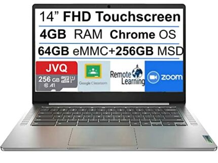 Lenovo 2022 Newest Chromebook 3 14'' FHD IPS Touchscreen, MediaTek MT8183 8-Core CPU(Up to 2.0GHz), 320GB Space(64GB eMMC+256GB MSD), 4GB RAM, US