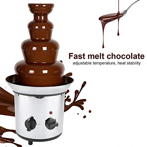 Chocolate Fountains,4 Tiers Electric Chocolate Fountain Mini Stainless Steel Fondue Waterfall Melting Machine for Cooking Commercial Household We