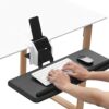 WANGFENG Adjustable Under Desk Keyboard Tray - Desk Extender C -Clamp-On Retractable Adjustable Ergonomic Typing Screw on Under Desk Storage for