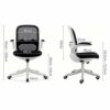 WALNUT Reclining Office Desk Chair | Adjustable High Back Ergonomic Computer Mesh Recliner | White Home Office Chairs with Footrest (Color : A)