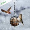 SUNYOK 4 Pcs Fat Ball Feeders Hanging Bird Feeder Metal Fat Ball Bird Holder with 4 S-shaped hooks for Outdoor Garden Wildlife Birds Finch Sparro