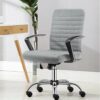 WALNUT Computer Chair - Modern Fabric Low Back Office Chair with Adjustable Height, for Reception Dinning Conference Room(Color : Gray, Size : 94
