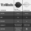 Tortillada – Cast Iron Tortilla Press + Recipes E-Book + 100 x Parchment Paper (20cm)