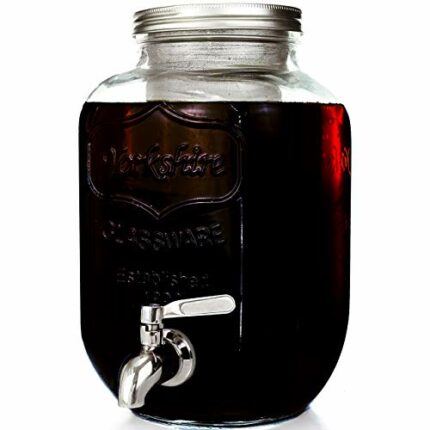 Willow & Everett Cold Brew Maker - Iced Coffee Makers - Glass Mason Jar w/Stainless Steel Spout - Removable Filter - Airtight Jug w/Tap - Approx