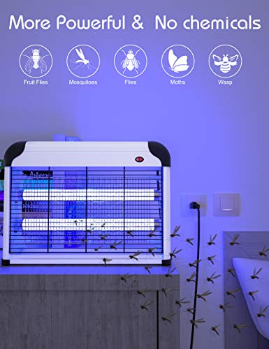 DJROLL Fly Insect Killer Electric Fly Trap Zapper 20W Electronic Indoor Bug Zapper Mosquito Killer for Home Garden Commercial Use