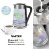 Salter EK5078IR Glass Electric Kettle with Iridescent Finish, 1.7 L Capacity, Limescale Filter, Easy-Fill Lid, for Left & Right Handed Users, Col
