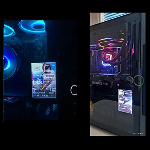 PC CPU GPU RAM Data Monitor, Computer Temp Monitor PC Sensor Panel Display, 3.5 inch IPS USB Mini Screen & Usb Type C Charge, Computer Case Secon