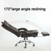 n/a Reclining Office Chair with Lumbar Support Ergonomic Adjustable Seat Height and Back Recline Desk and Task Chair (Color : Brown)