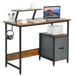 DYXYH Computer Desk Writing Workstation W/Movable Storage Rack & Shelf For Home Office