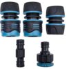 Aqua Flow Hose Pipe Connector Set - Premium 5-in-1 Hose Connecter Ideal for Universal 1/2" UK Hose Pipes, Made from Durable ABS Plastic, Quick Co