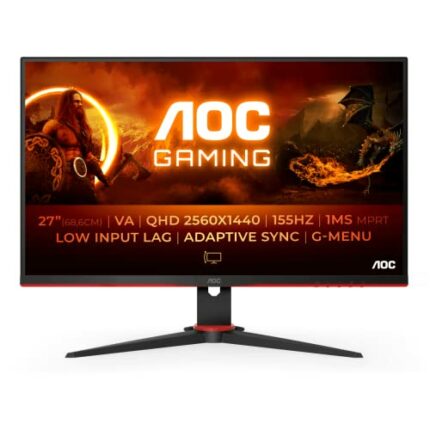 AOC Gaming Q27G2E - 27 INch QHD Monitor, 155Hz, 1ms MPRT, VA, FreeSync Premium, Shadow control, Low Input lag (2560 x 1440 @ 155Hz, 250 cd/m², HD