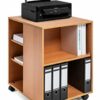 Durable Multi-Functional Trolley | Made of Strong Melamine | Beech Colour | Ideal for Storing Documents, Folders, Etc. In an Office Environment
