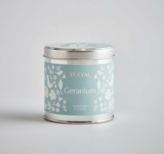 St Eval Summer Folk Collection Geranium Tin Candle