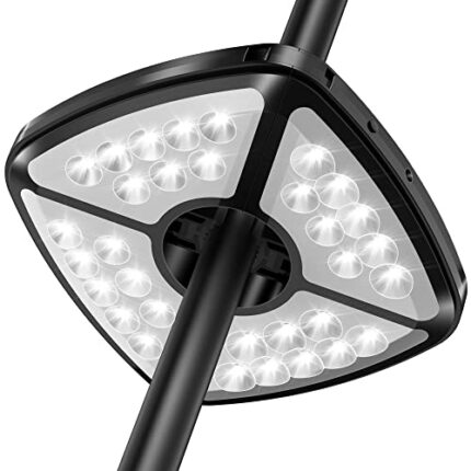 Parasol Lights, 32 LED USB Rechargeable Umbrella Lights with 2 Lighting Modes, 5200 High Capacity Battery, 72 Lighting Hours, Waterproof Atmosphe