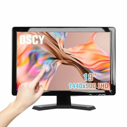 OSCY 19 Inch Touchscreen Monitor,1440x900 Resolution 10 Points Capacitive Touch TFT LED Monitor with Remote Control Support HDMI/VGA/BNC/USB/AV I