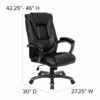 Flash Furniture High Back Leather Executive Swivel Chair with Arms, Metal, Black, 81.28 x 66.04 x 38.1 cm