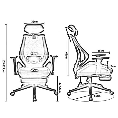 LZQDM Office Dual Function Ergonomic High Back Eco Leather Office Chair, Black