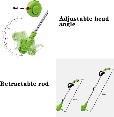 Grass Trimmer Electric,Upgraded Electric Lawn Mower for Home, Rechargeable Small Handheld Lawn Mower with Lithium Battery (Size : Battery*1)