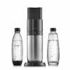 SodaStream Duo Sparkling Water Maker, Sparkling Water Machine & 2x 1L Fizzy Water Bottles, Retro Drinks Maker w. BPA-Free Water Bottle, Glass Car