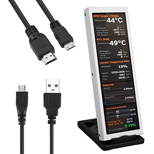 Bewinner 7.9in PC Temp Monitor, Metal Case IPS USB Mini Screen, for AIDA64 PC CPU RAM Data Monitor PC Sensor Panel Display Temperature Monitor