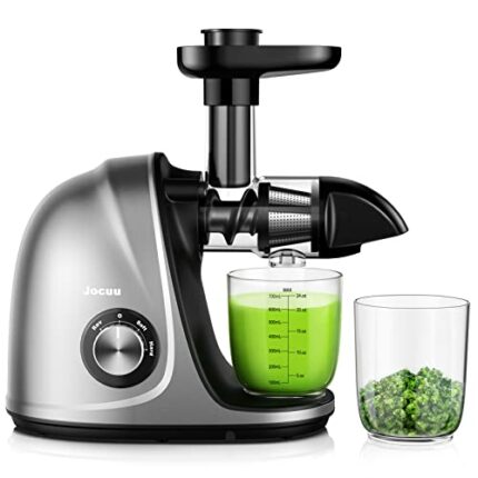 Jocuu Slow Masticating Juicer with Soft/Hard Modes Easy to Clean Quiet Motor & Reverse Function, Cold Press Juicer for Fruit & Vegetable, 90% Jui