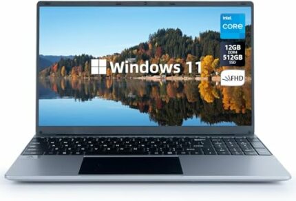 ANMESC 15.6 Inch Laptop,12GB DDR4 512GB SSD,Windows 11 Intel Celeron N5095 Quad-Core Processor up to 2.9Ghz,1080P Screen Laptops,2.4/5G WiFi, Blu