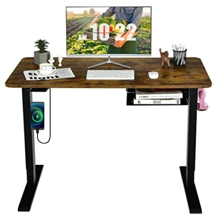 NXYJD 48" Electric Standing Desk Height Adjustable W/Control Panel & USB Portl Home Office (Color : B)