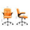 WALNUT Home Office Chairs Leather Offce Chair with Wheels Swivel Rolling Chair