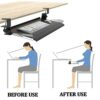 WANGFENG Keyboard Tray Under Desk - Adjustable Tilting Keyboard Shelf with C Clamp Steady Slide Keyboard Stand, No Screw Into Desk Perfect for Ho