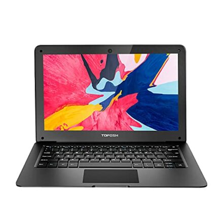 TOPOSH Windows 10 Laptop Notebook Computer 10.1 Inch Mini PC Intel Celeron N3350 4GB RAM + 64 GB eMMC Dual-Core Graphics 1.1 GHz US Keyboard - Bl