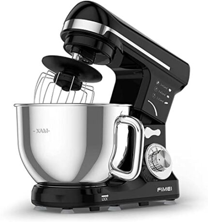 FIMEI Stand Mixer, Food Mixer 1000W, 5L Dough Mixer, Mixers for Baking with Stainless Steel Bowl, Beater, Hook and Whisk, Dishwasher Safe (Black)