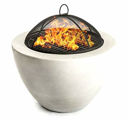 Centurion Supports Fireology DIABLO Contemporary Garden & Patio Heater Fire Pit Brazier and Barbecue with Concrete Eco-Stone Finish