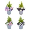 Artificial Pink & Purple Petunia Grey Patio Planter 60cm/24in