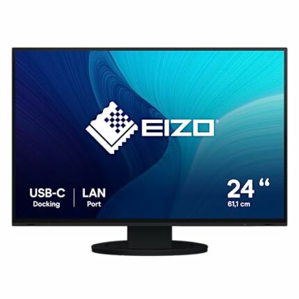 Eizo FlexScan EV2495-BK 61.1 cm (24.1 Inch) Monitor (HDMI, USB 3.1 Hub, USB 3.1 Type C, RJ-45 LAN, DisplayPort, 5 ms Response Time, Resolution 19