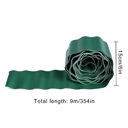 Garden Lawn Edging Border Plastic - 15CM X 9M aver Edging, Lawn Edging, Antirust Flexibility Sturdy Plastic Garden Edging Border Fence for Vegeta