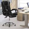 FGHOEV Adjustable Massage Office Chair Reclining High Back Chair Big Tall Leather Ergonomic Swivel Chair with Footrest