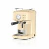 Swan SK22110BN Retro Espresso Coffee Machine with Milk Frother, Steam Pressure Control, 1.2L Detachable Water Tank, 1100W, Retro Black