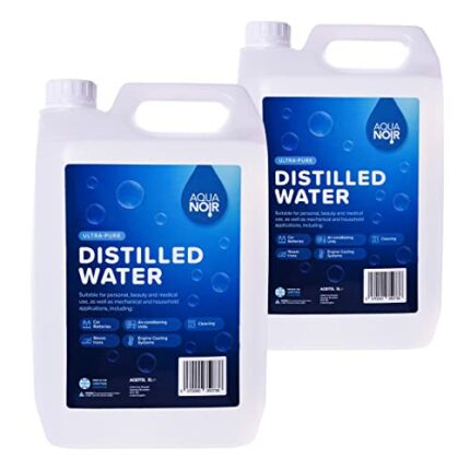 AQUANOIR ultra pure Distilled water 10.4 LITRE (2 X 5.2 LITRES) for cpap machine, plants, steam irons, Distilled cleaning (UK COMPANY)